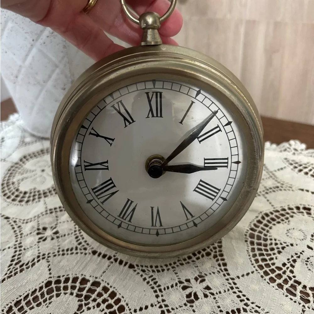 Classic Silver Plated Brass Pocket Watch Wall Clock